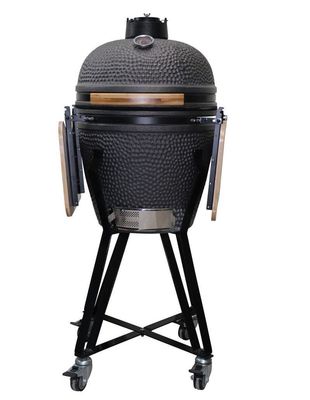 Kamado Grill เตาย่างถ่านเซรามิก 20 นิ้ว สีดำด้าน 51 ซม. พร้อมรถเข็นและโต๊ะข้าง