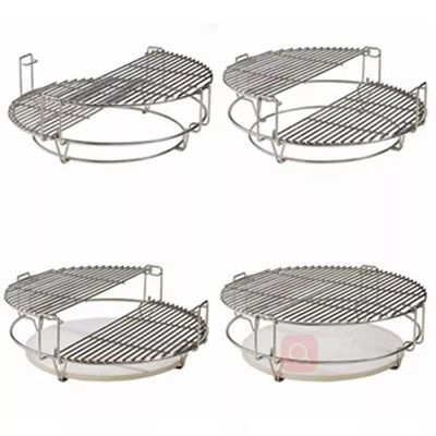 อุปกรณ์ย่าง Kamado สแตนเลสแบ่งและพิชิตบาร์บีคิว
