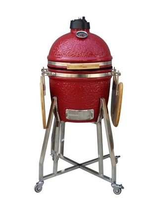 สีแดง 39 ซม. 15 นิ้ว Kamado Grill เครื่องครัวสแตนเลส