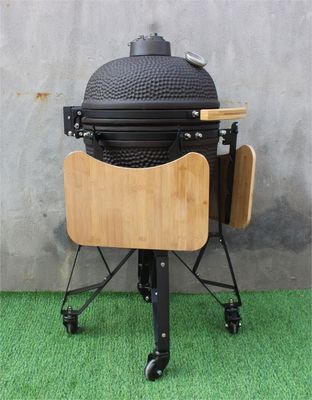 สีดำด้าน 50 ซม. 20 นิ้ว Kamado Grill ถ่านชาร์โคลกลางแจ้ง