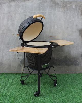 เตาย่างเซรามิกกลางแจ้ง Kamado 51 ซม. 20 นิ้ว สีดำด้าน