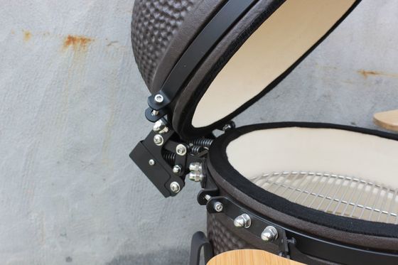 เตาย่างเซรามิกกลางแจ้ง Kamado 51 ซม. 20 นิ้ว สีดำด้าน