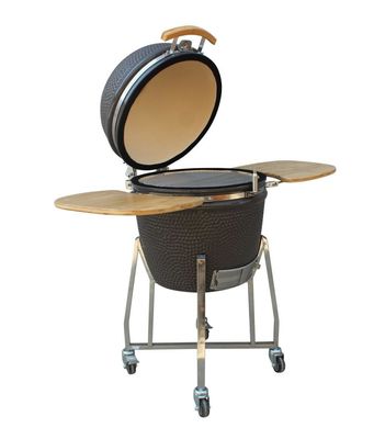 Kamado Grill ขนาด 22 นิ้ว High Degree Fired Resistance Outdoor Charcoal Grill Grey color
