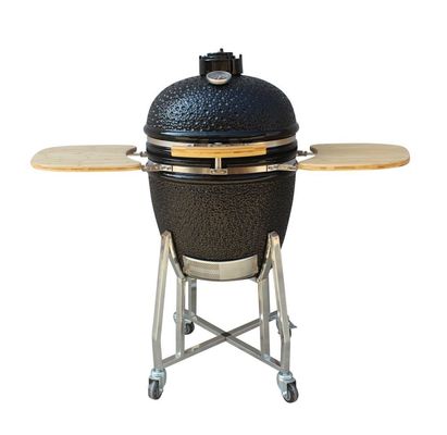 ถ่านย่างกลางแจ้ง Kamado Grill ขนาด 22 นิ้ว High Degree Fired Resistance สีดำเงา