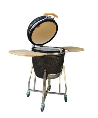 ถ่านย่างกลางแจ้ง Kamado Grill ขนาด 22 นิ้ว High Degree Fired Resistance สีดำเงา