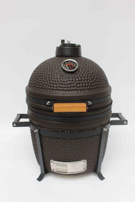 กลางแจ้งถ่านหิน 16 นิ้ว Kamado Grill เซรามิค สีดําแมท สีดํา 40cm