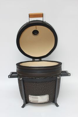 กลางแจ้งถ่านหิน 16 นิ้ว Kamado Grill เซรามิค สีดําแมท สีดํา 40cm